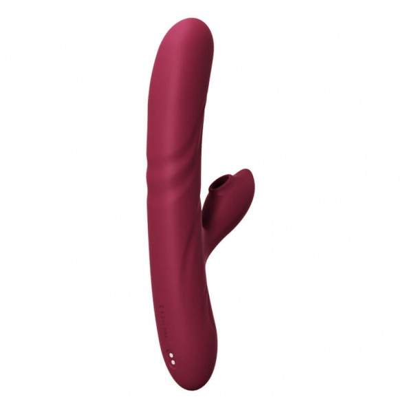 MizzZee - Touchscreen Heating Suction Retractable Wand Vibrator (Chargeable - Red)